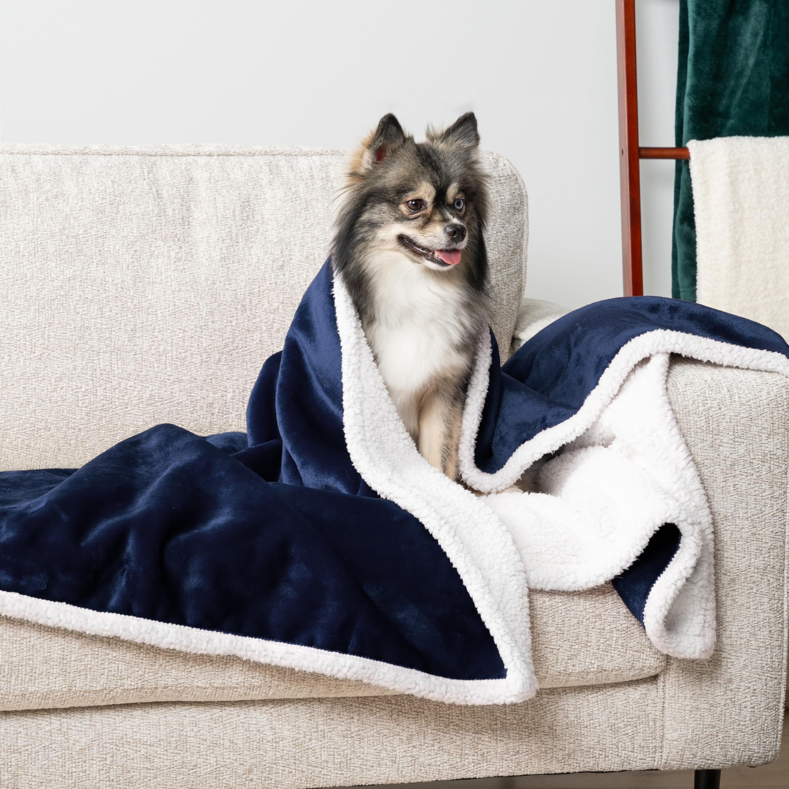 PetAmi Wasserdichte Hundedecke – Fleece, Waffelstruktur, Für Kleine/mittelgroße Hunde, Marineblau, 73x101 Cm