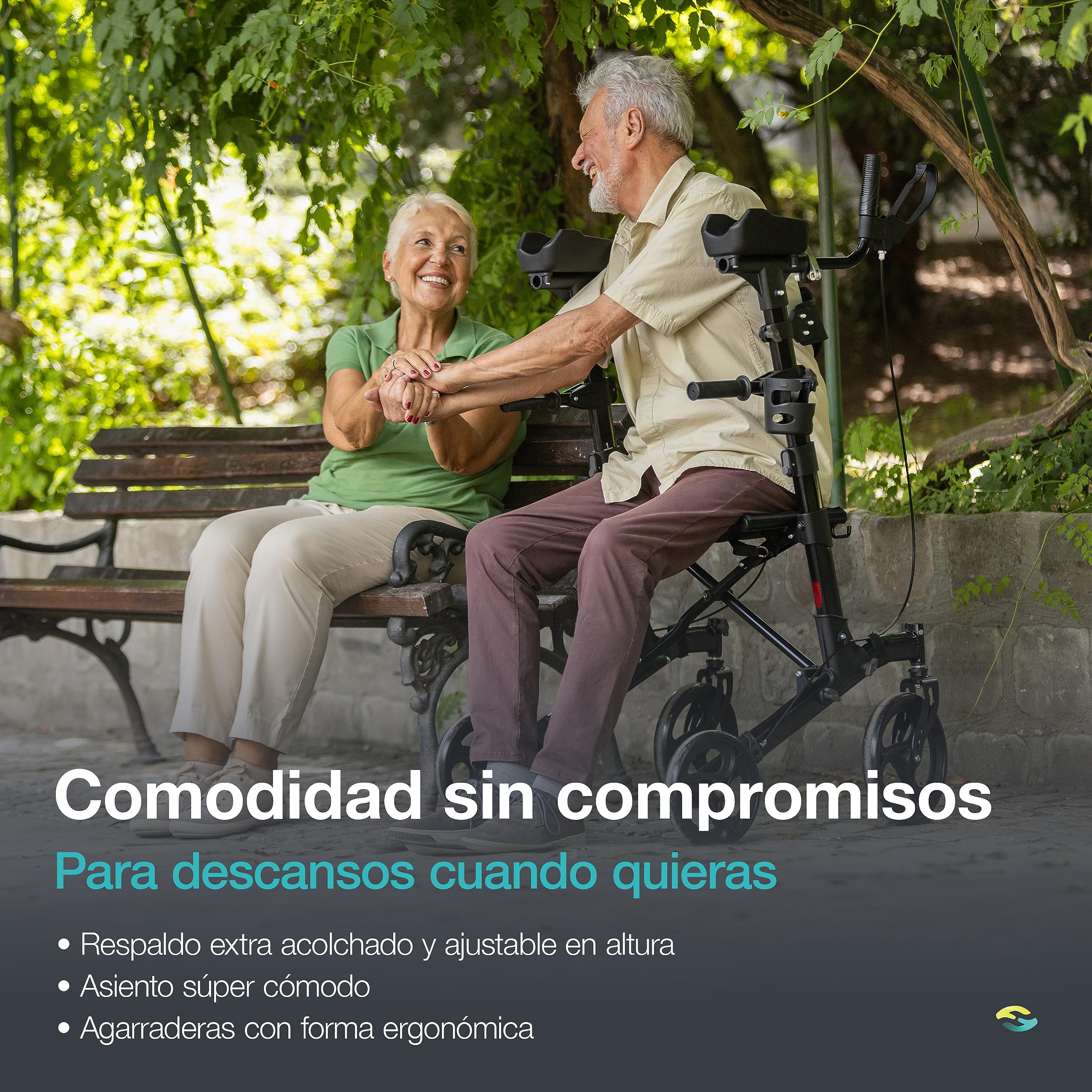 Helavo andador para ancianos para artritis con apoyabrazos acolchados - Andador ligero de aluminio con apoyabrazos y asiento blandos