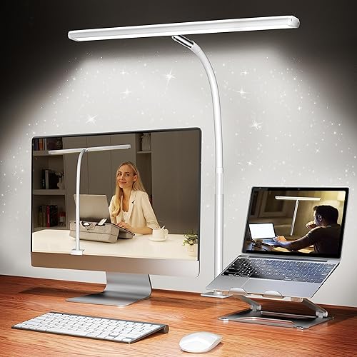 Airlonv Lámpara LED de escritorio para oficina, hogar, billar y mesa de billar, luz de escritorio con cuello de cisne flexible ajustable, adaptador