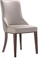 Vista 4 de Manhattan Comfort Shubert - Silla de comedor moderna de terciopelo y piel sintética, diseño de doble tapicería en marco de madera de haya maciza