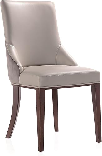 Miniatura 6 de Manhattan Comfort Shubert - Sillas y sillones de comedor modernos de terciopelo y piel sintética, diseño de doble tapicería en marco de madera de