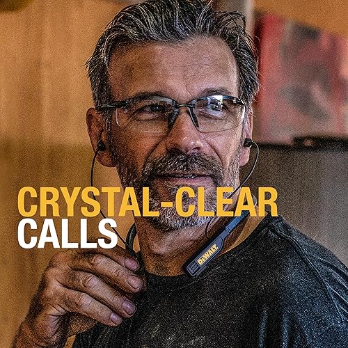 Miniatura 4 de DEWALT Auriculares magnéticos Bluetooth resistentes con banda para el cuello, auriculares inalámbricos alrededor del cuello con tiempo de