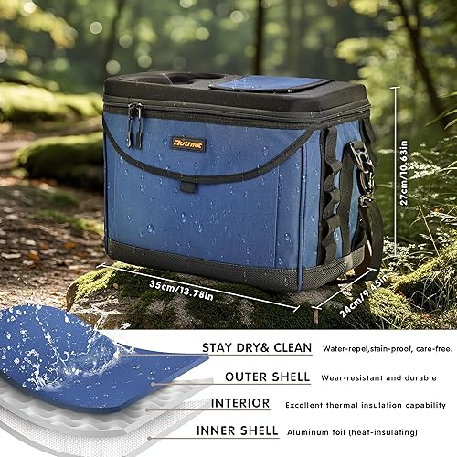 Miniatura 6 de Hielera Lonchera Plegable con Aislamiento de Doble Capa, Bolsa Enfriadora a Prueba de Fugas para Hombres y Mujeres, Correa para el Hombro,