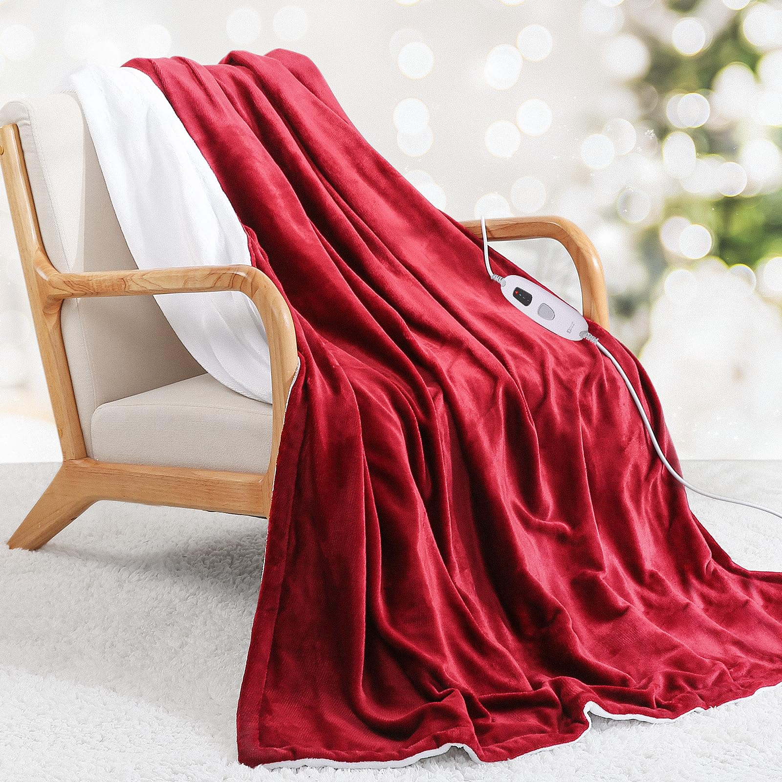 BODIOO Electric Blanket Heated Blanket 130x180cm Throw Blanket Large Soft Flannel Heating ...