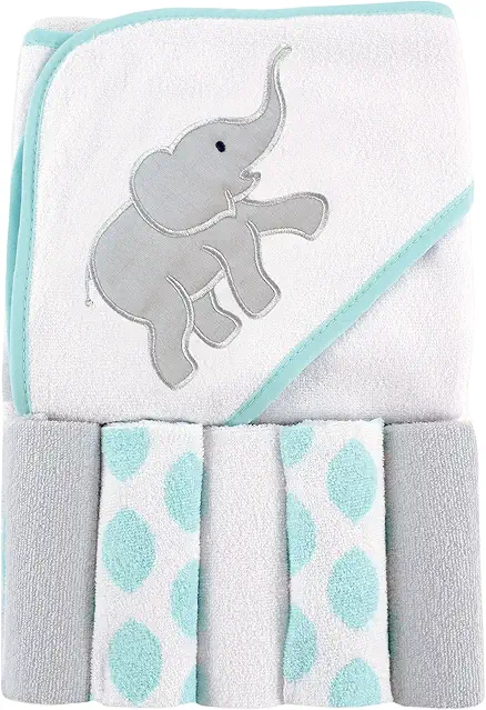 Luvable Friends Unisex Baby Hooded Towel with Five...
