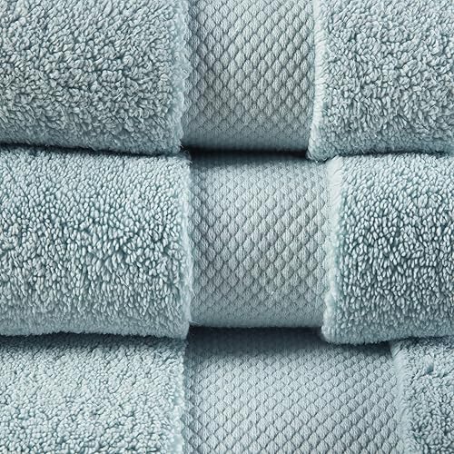 Miniatura 3 de Madison Park Signature Splendor Luxury 100% Cotton Bathroom Towel Set - Soft, Plush 1000 GSM Heavyweight Hotel Quality, Zero Twist, Highly Blue