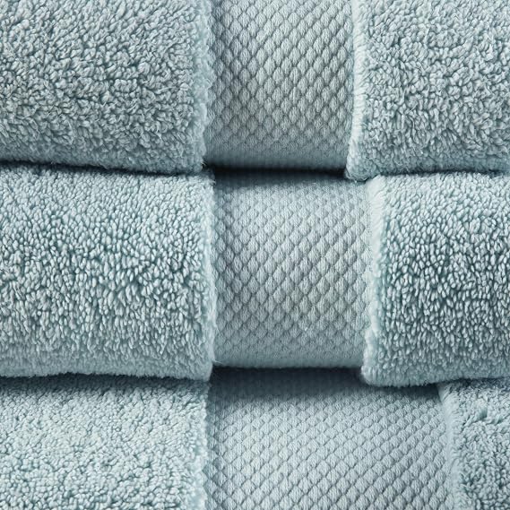Madison Park Splendor 1000 GSM Cotton Plush Bath Towel Set, 6 Piece, Blue