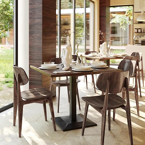 Miniatura 2 de Flash Furniture Verona Silla de comedor de madera maciza, silla de restaurante de grado comercial con respaldo contorneado, marco de madera maciza,