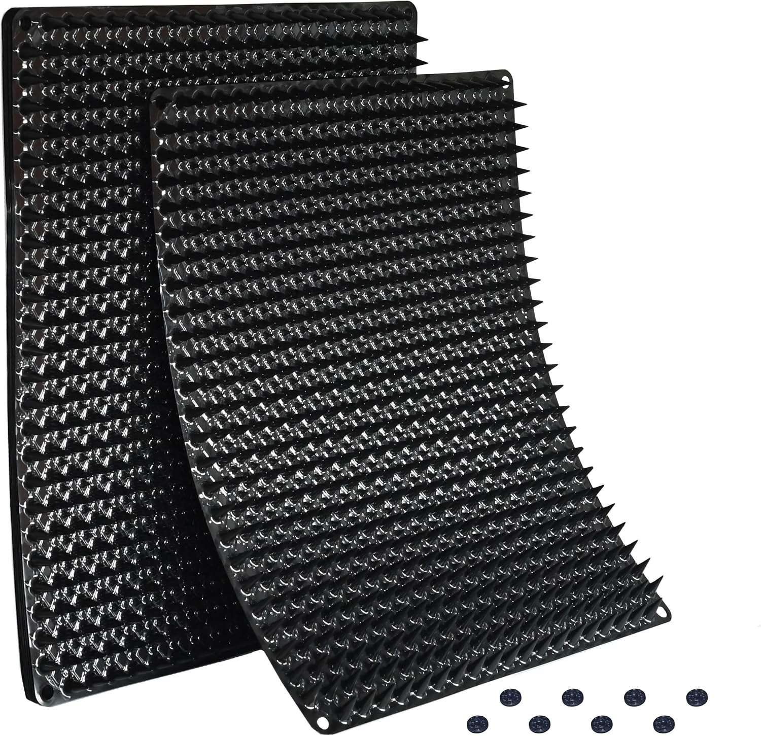 Black Cat Scat Mat 8 Pack, Cat Deterrent Mat, Interlocking Spike Mat for Cats and Dogs, Indoor Outdoor Pet Training Mat for Furniture, Countertops and Plants