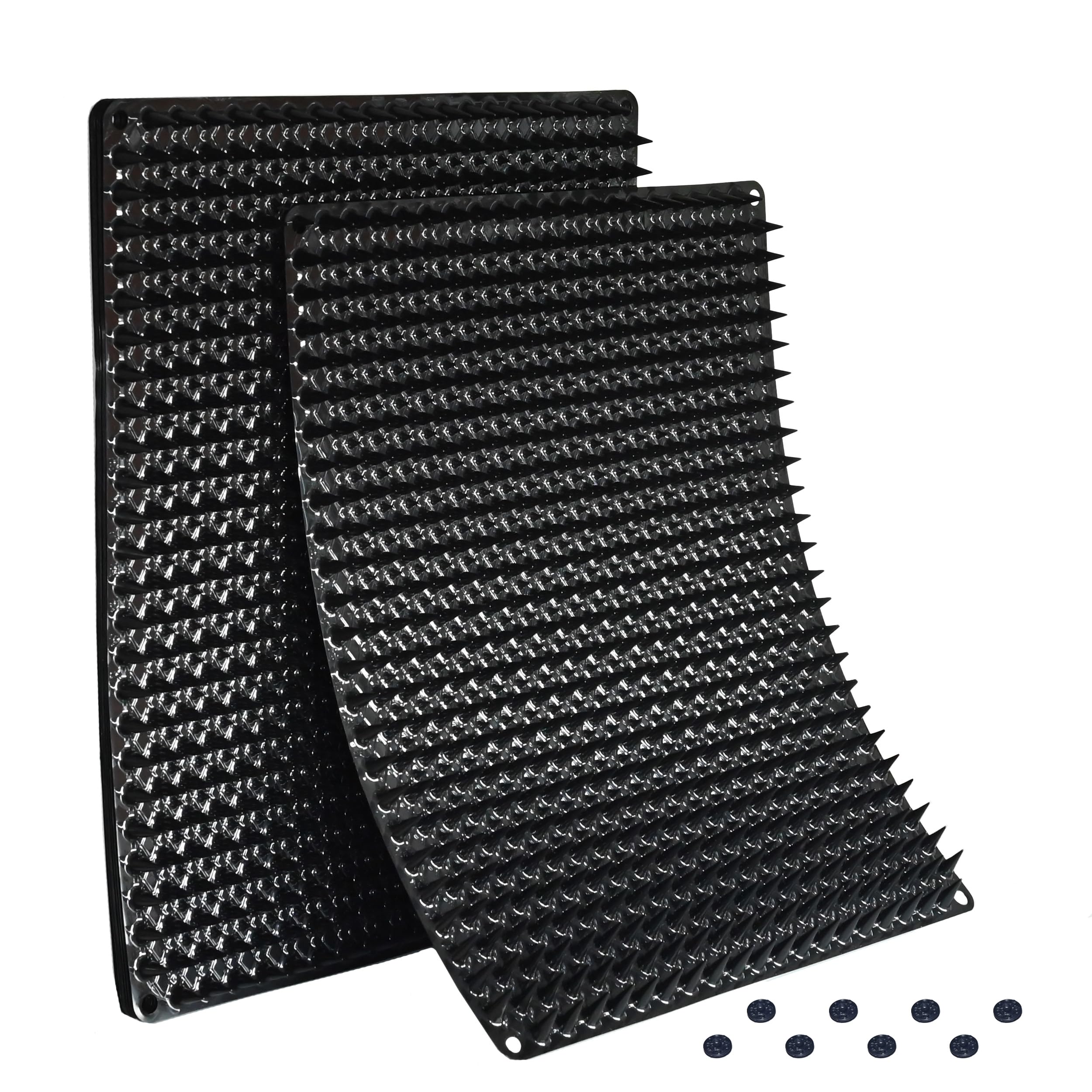 BYTEBAY Black Cat Scat Mat 8 Pack, Cat Deterrent Mat, Interlocking Spike Mat for Cats and Dogs, Indoor Outdoor Pet Training Mat for Furniture, Countertops and Plants