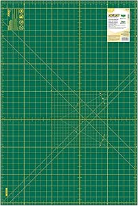 OLFA 24" x 36" Self Healing Rotary Cutting Mat (RM-MG) - Double Sided 24x36 Inch Cutting Mat with Grid for Quilting, Sewing, Fabric, &amp; Crafts, Designed for Use with Rotary Cutters (Green)