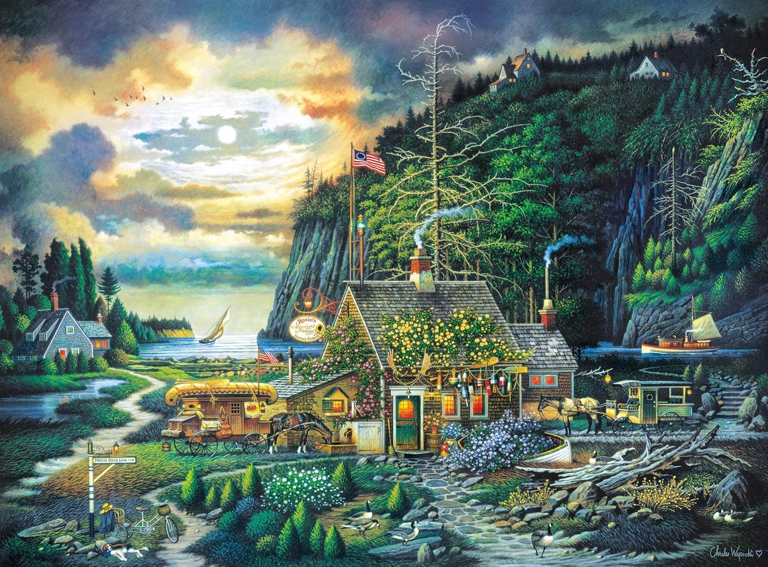 Buffalo Games - Charles Wysocki - Moonlight & Roses - 1000 Piece Jigsaw Puzzle