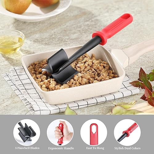 Miniatura 3 de Picador de carne, triturador y triturador resistente al calor para carne y hamburguesa, triturador de carne molida, espátula de carne de nailon,