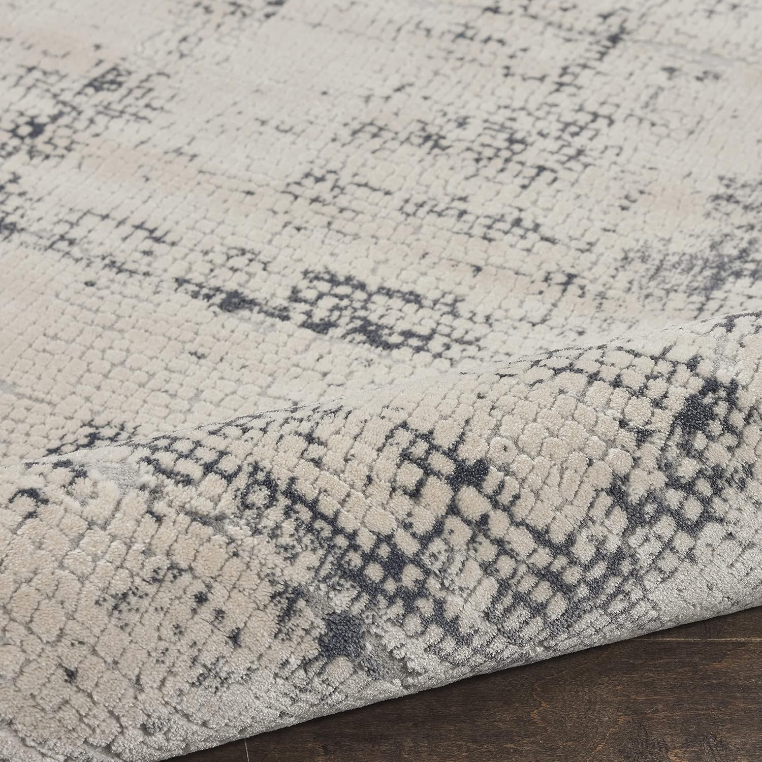 Nourison Home Rustic Textures Rustic Ivory/Blue 7'10" x 10'6" Area Rug, Easy Cleaning, Non Shedding, Bed Room, Living Room, Dining Room, Kitchen (8x11)