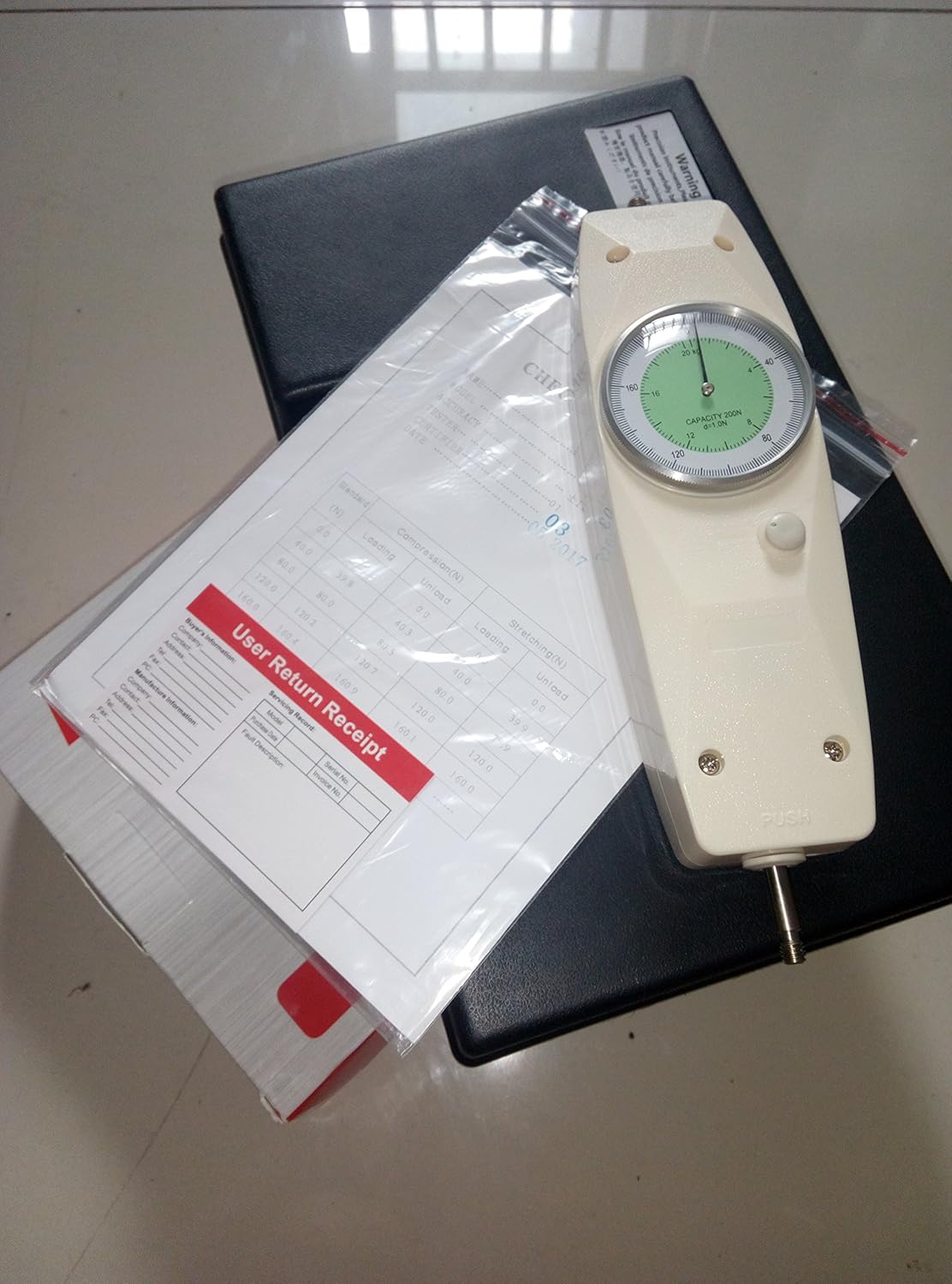 Dial Mechanical Analog Force Gauge Meter Tester Push Pull Gauge Dynamometer Measuring Instruments Thrust Tester Analog Push Pull Force Gauge Mechanical, White