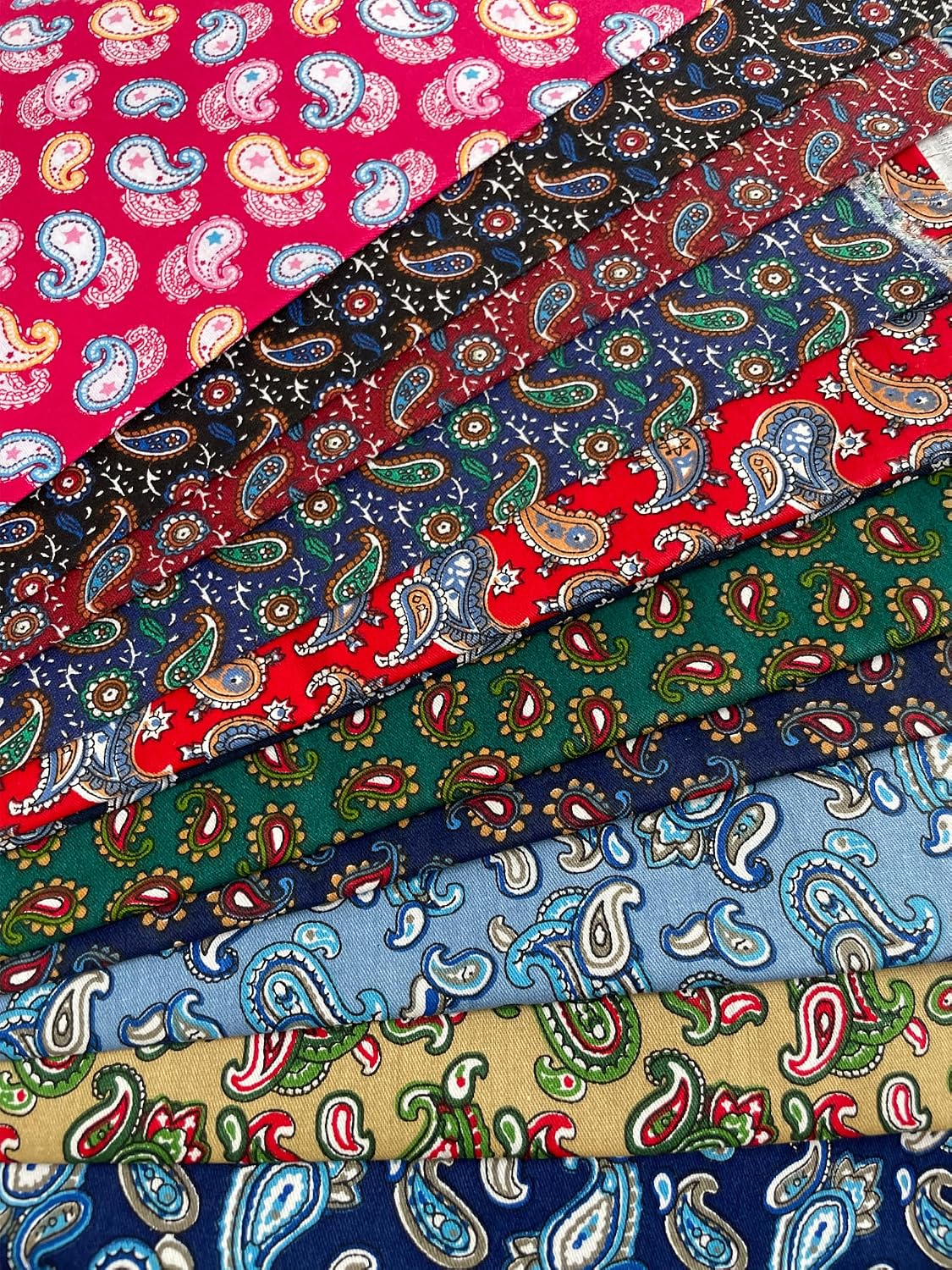 5" 50pcs Precut Cotton Quilting Fabric Squares for Sewing- Small Paisley