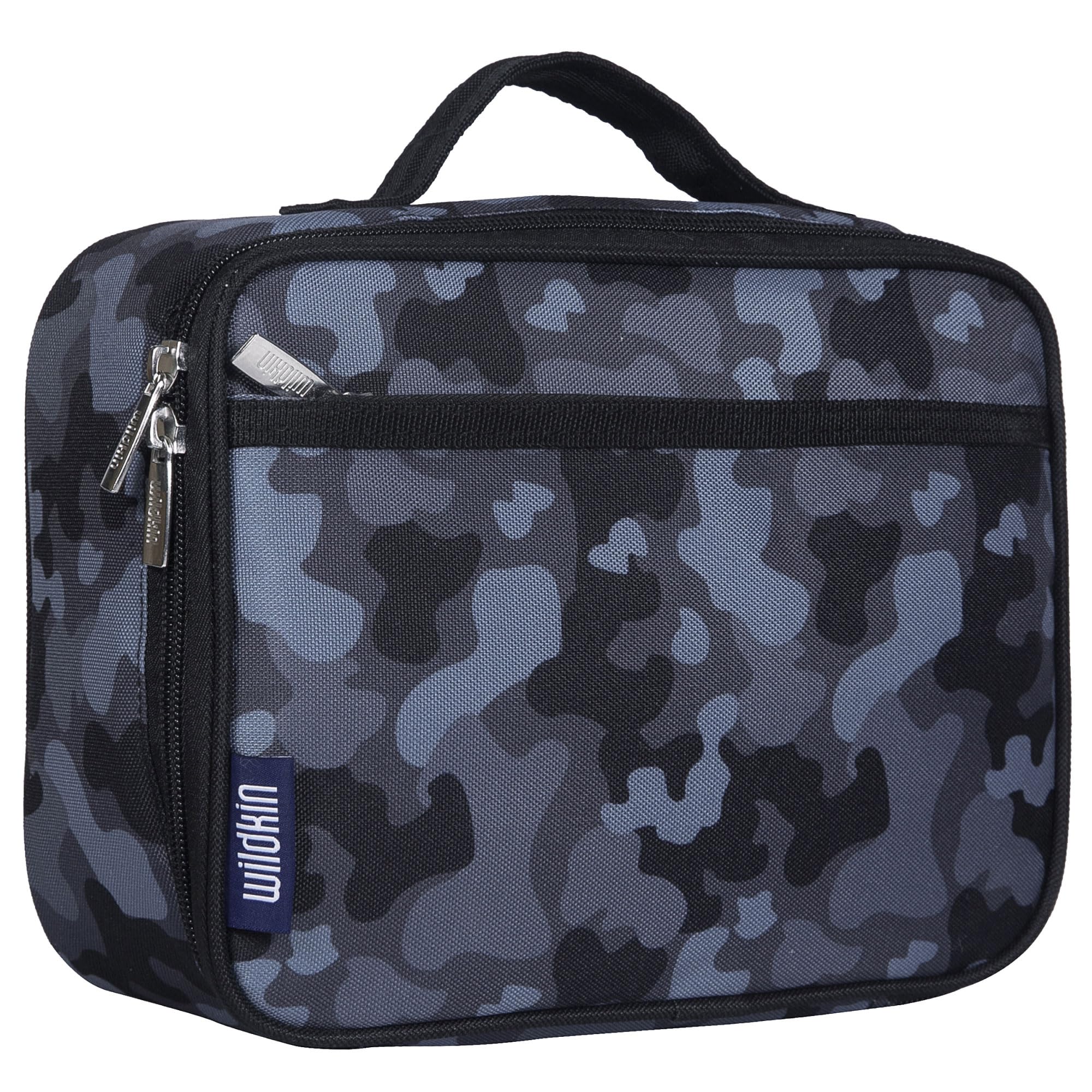 Wildkin Kids Insulated Lunch Box – Durable and Reusable for School & Travel - Black Camo