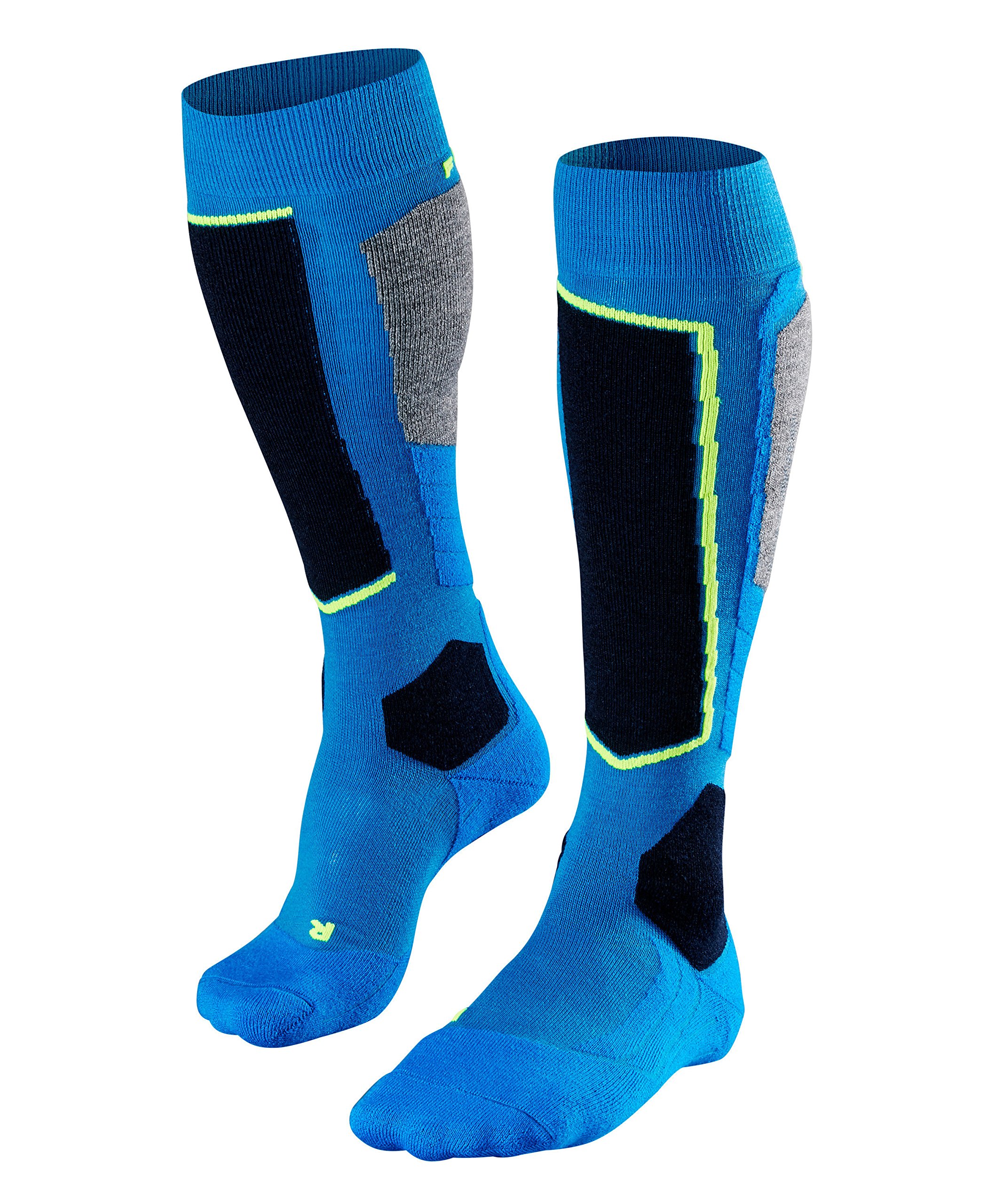 FALKE Herren Skisocken SK2, Skistrümpfe mit Merinowolle, atmungsaktive Kniestrümpfe zum Skifahren, hohe Wärmeisolation, mittelstarke Polsterung, 1er Pack, Blau (King Fisher 6834), 42-43