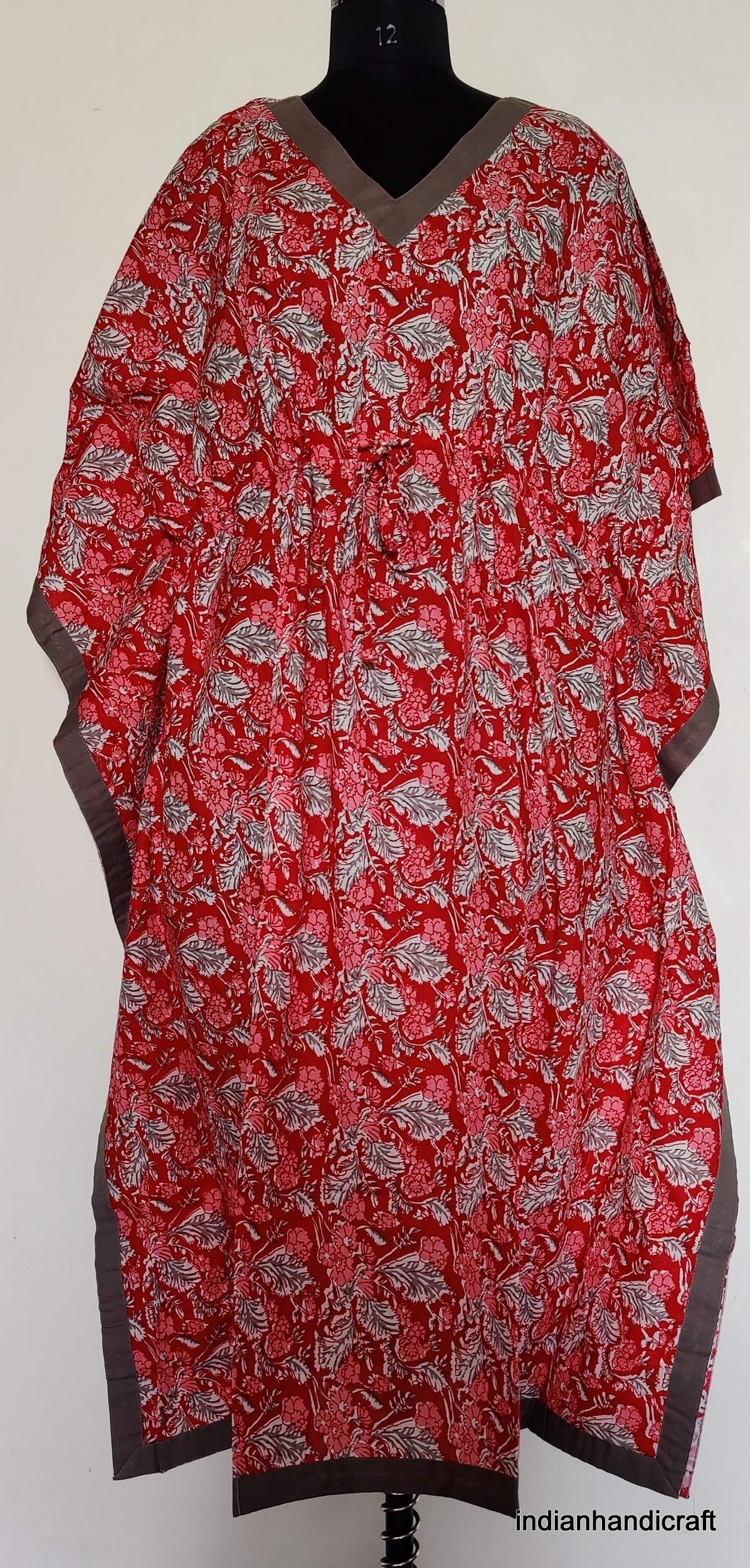 100% indiano bello stampato cotone kaftano mano blocco stampato Caftan nuoto copertura fino spiaggia usura Caftan 013