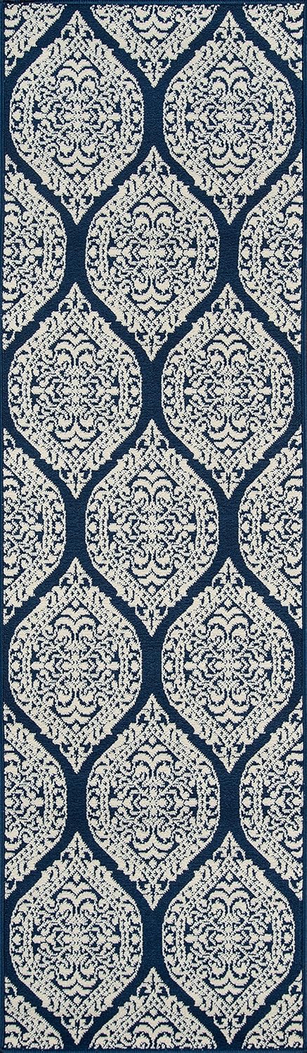 Momeni Rugs Baja Collection Area Rug, 1'8" x 3'7", Navy Blue