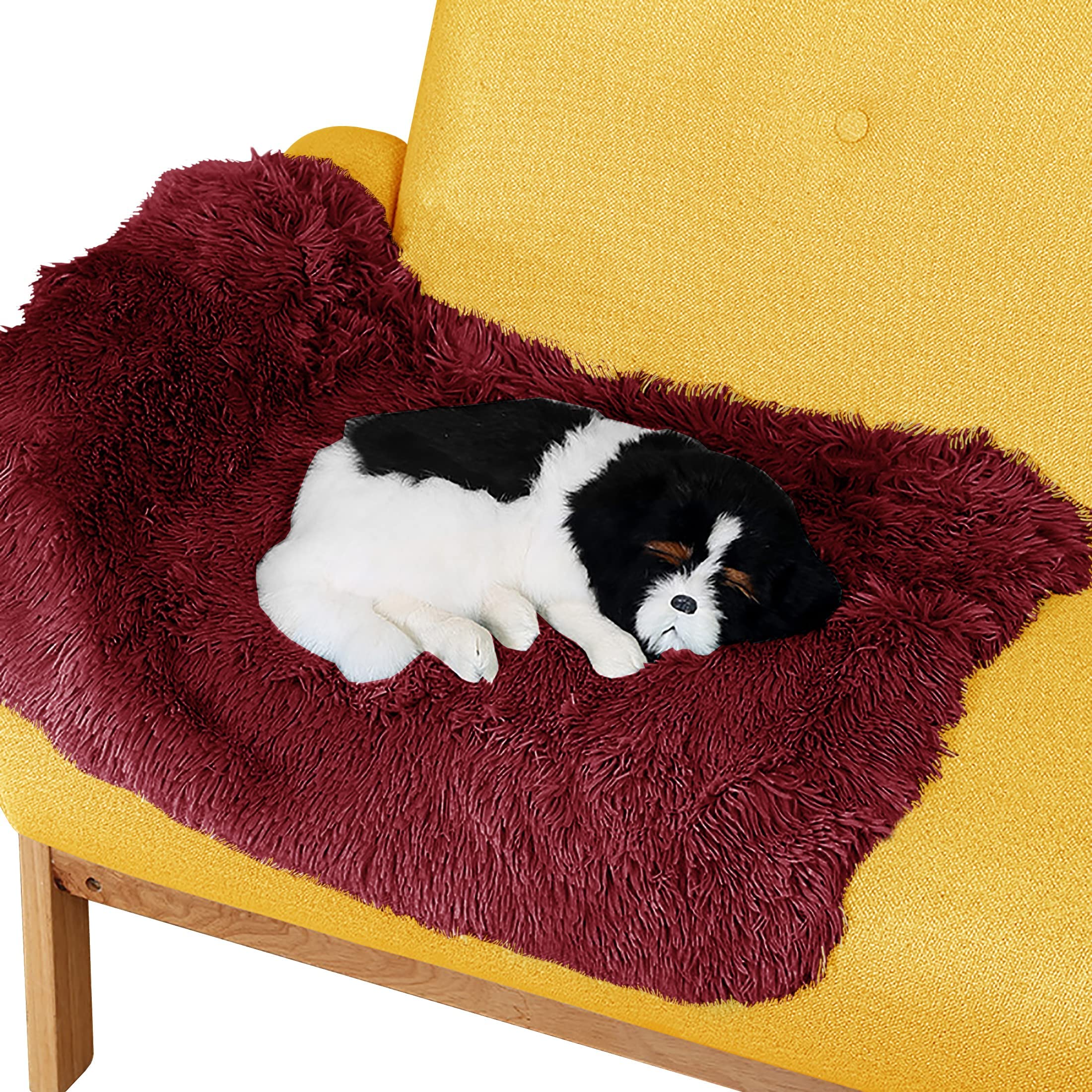 Petbuy Fluffy Fleece Dog & Cat Blanket - Reversible Sherpa Throw, Soft & Warm, 30"x20" Black - View #5