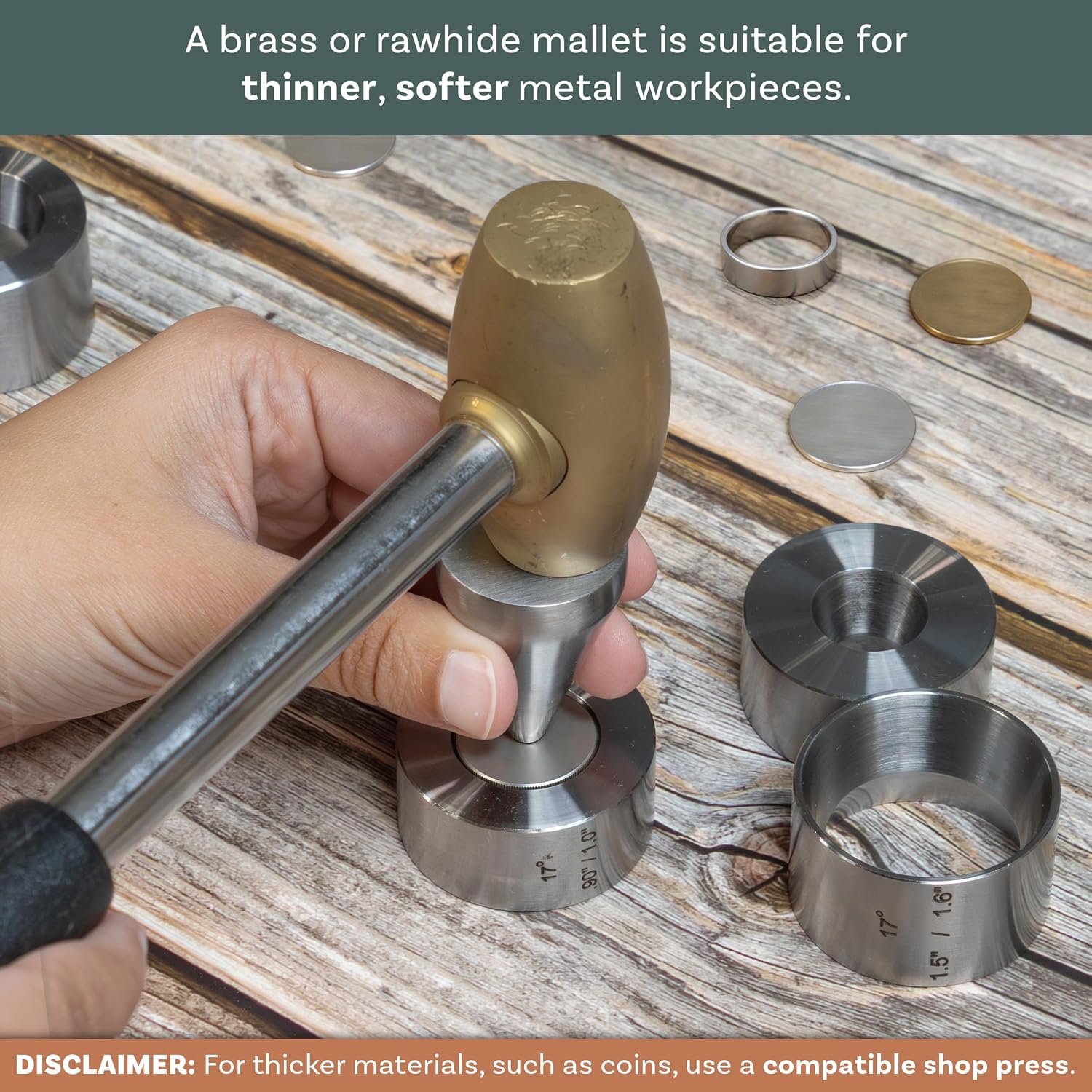 The Beadsmith Folding Reduction Dies – 17 Degree Coin Ring Making Tools