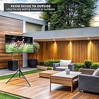 Vista 4 de Mount-It! Tripod TV Stand – Portable TV Tripod for Flat Screens 32-70 Inch – Indoor/Outdoor Height Adjustable Stand, VESA 200x200 to 600x400, for