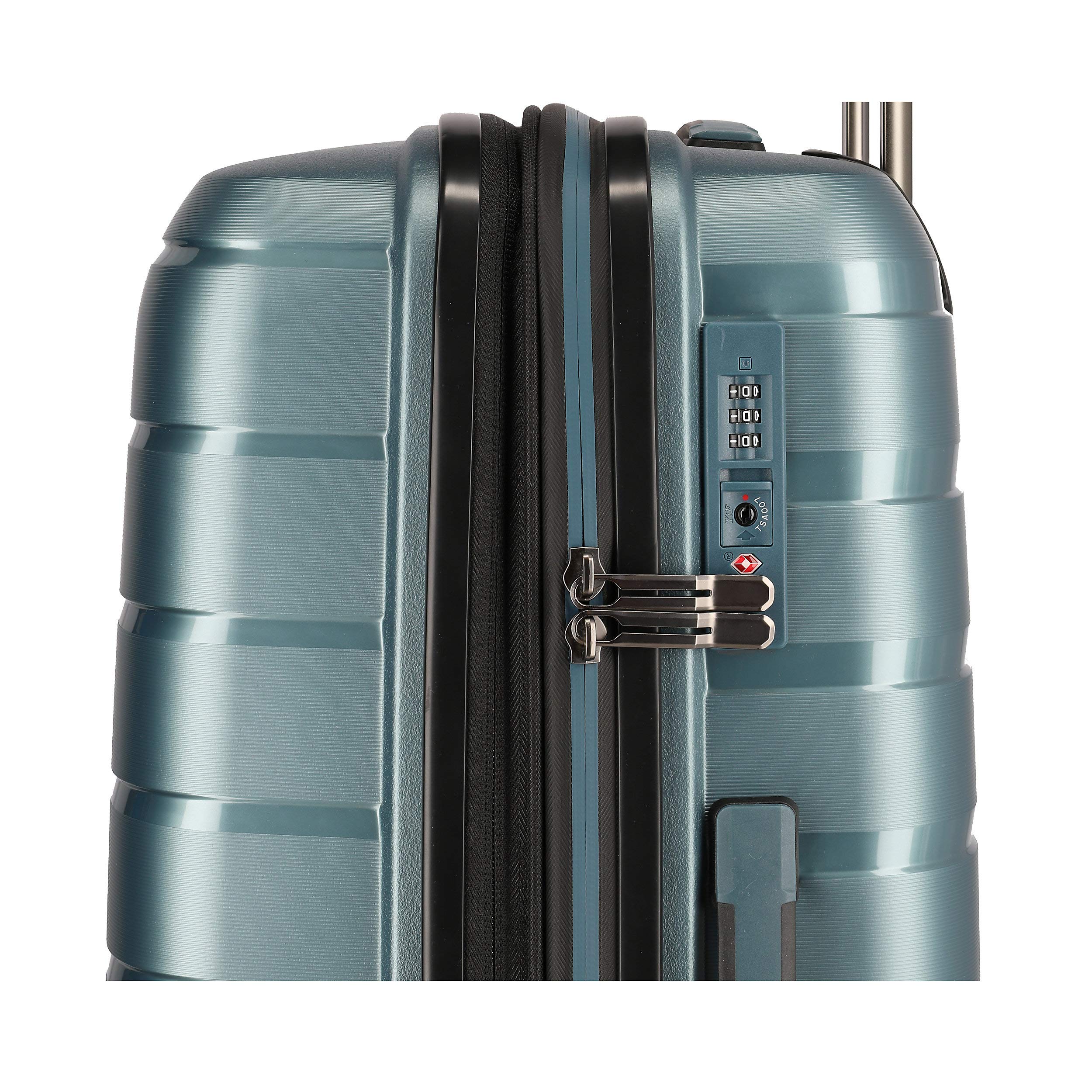 Travelite Gepäck Serie AIR Base: Funktionaler Hartschalen Trolley im coolen Look, 4-Rad Koffer L mit TSA Schloss, 075349-25, 77 cm, 105 Liter, eisblau
