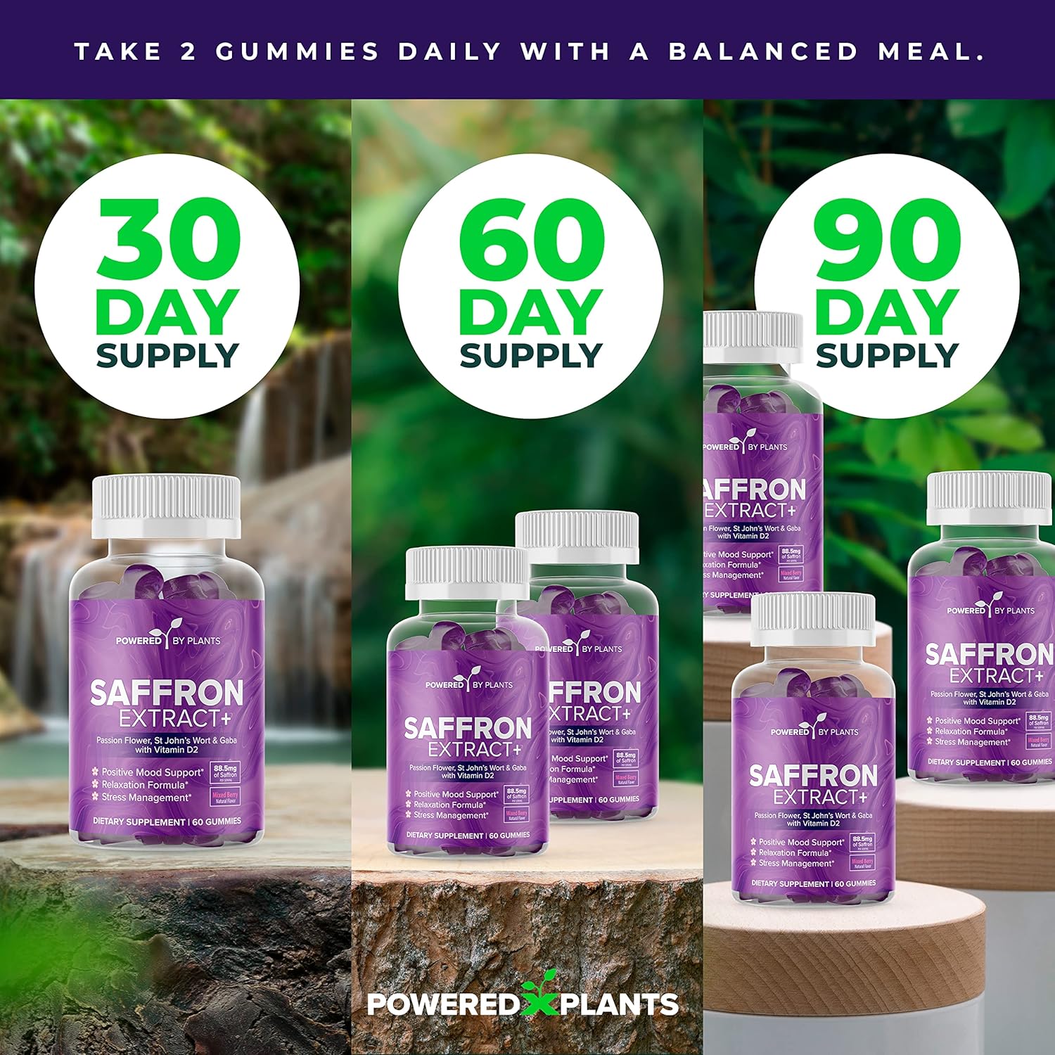 Saffron Extract Gummies with Passionflower & Vitamin D2 - Saffron Supplements for Mood Support, Digestion, & Energy 60 Servings - Image 7