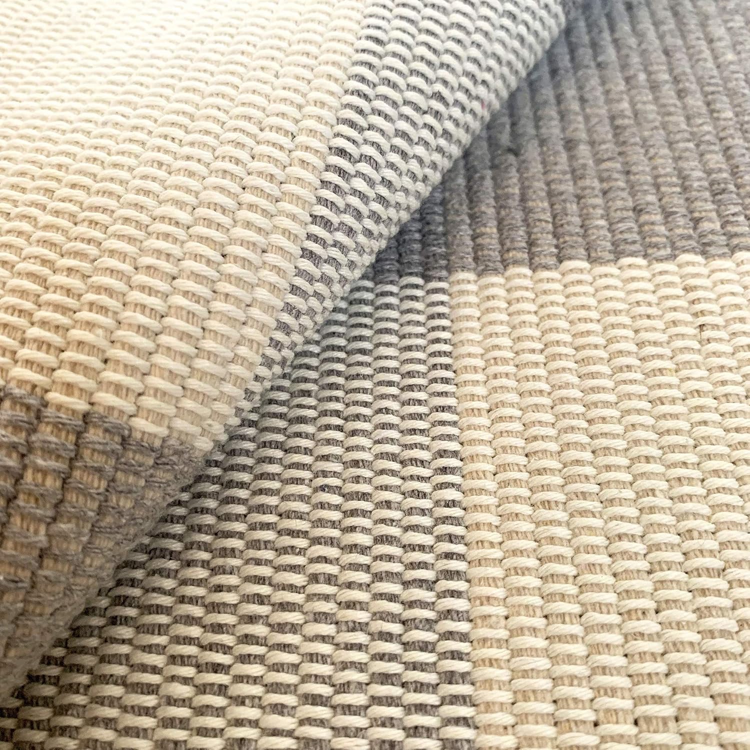 Ukeler Grey and White Plaid Rugs Cotton Hand-Woven Buffalo Check Rug Washable Laundry Room Rug/Kitchen Rugs and Mats, 35.4''×23.6''