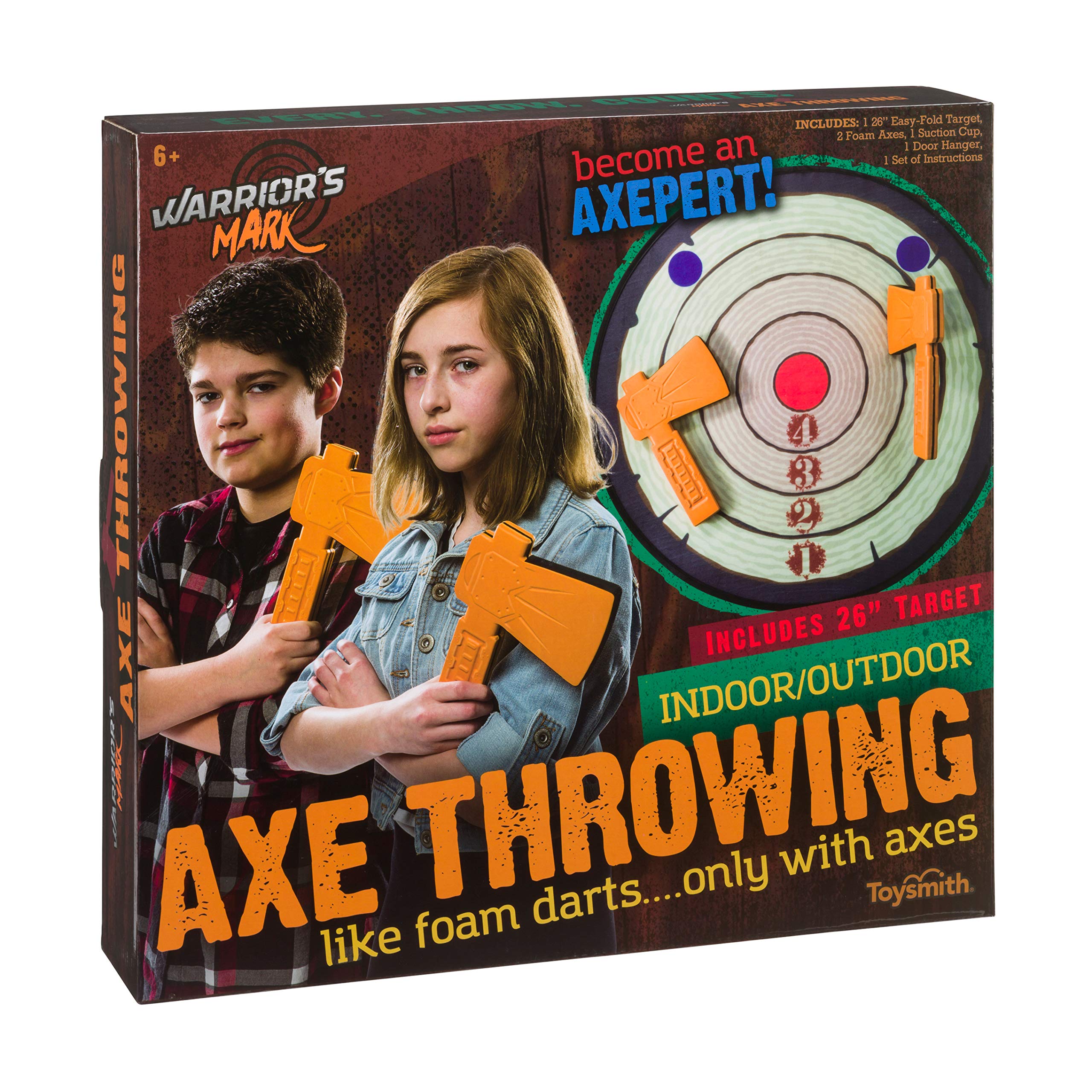 Toysmith Warrior's Mark Indoor/Outdoor Foam Axe Throwing Game - Winner Creative Child Magazine 2019 Toy of The Year - for Girls & Boys Ages 6+