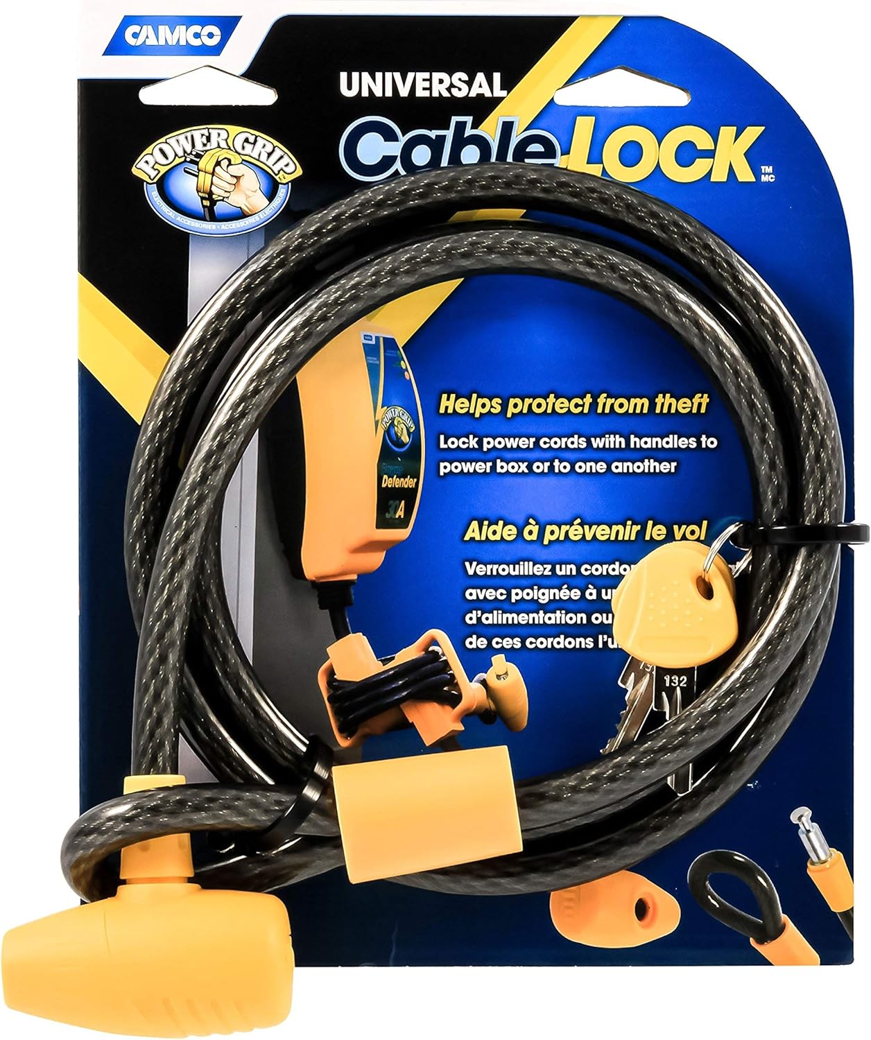 Camco 44290 Power Grip Cable with Security Lock