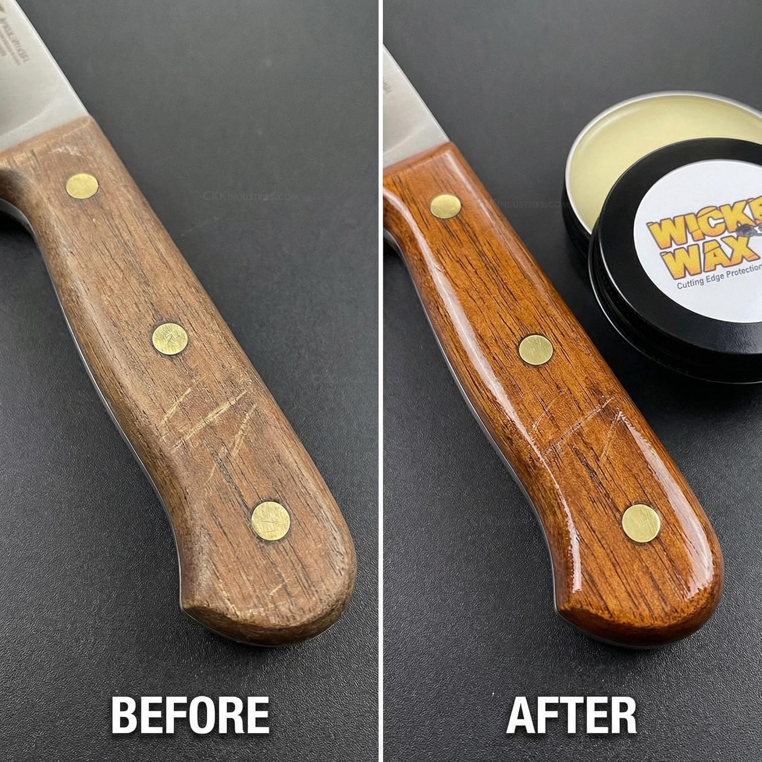 WICKED WAX - (2.0 oz.) - Cutting Edge Knife Protection - For Steel, Wood, Epoxy, Plastic, and Leather - 100% Organic & Food Safe - (USA Made) – Total Clean And Protect