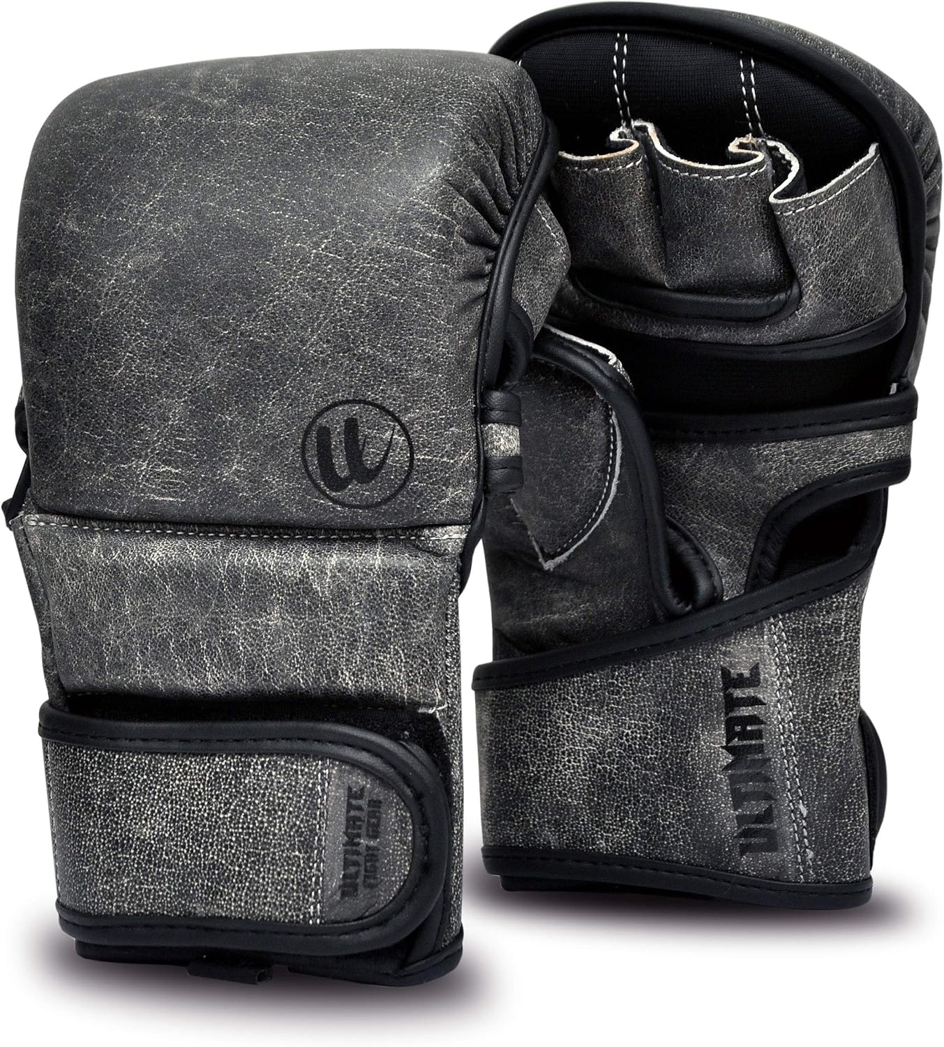 Antique Gray Leather Series - Vintage MMA Sparring Gloves - Genuine Leather - Boxing MMA Muay Thai Bag Work