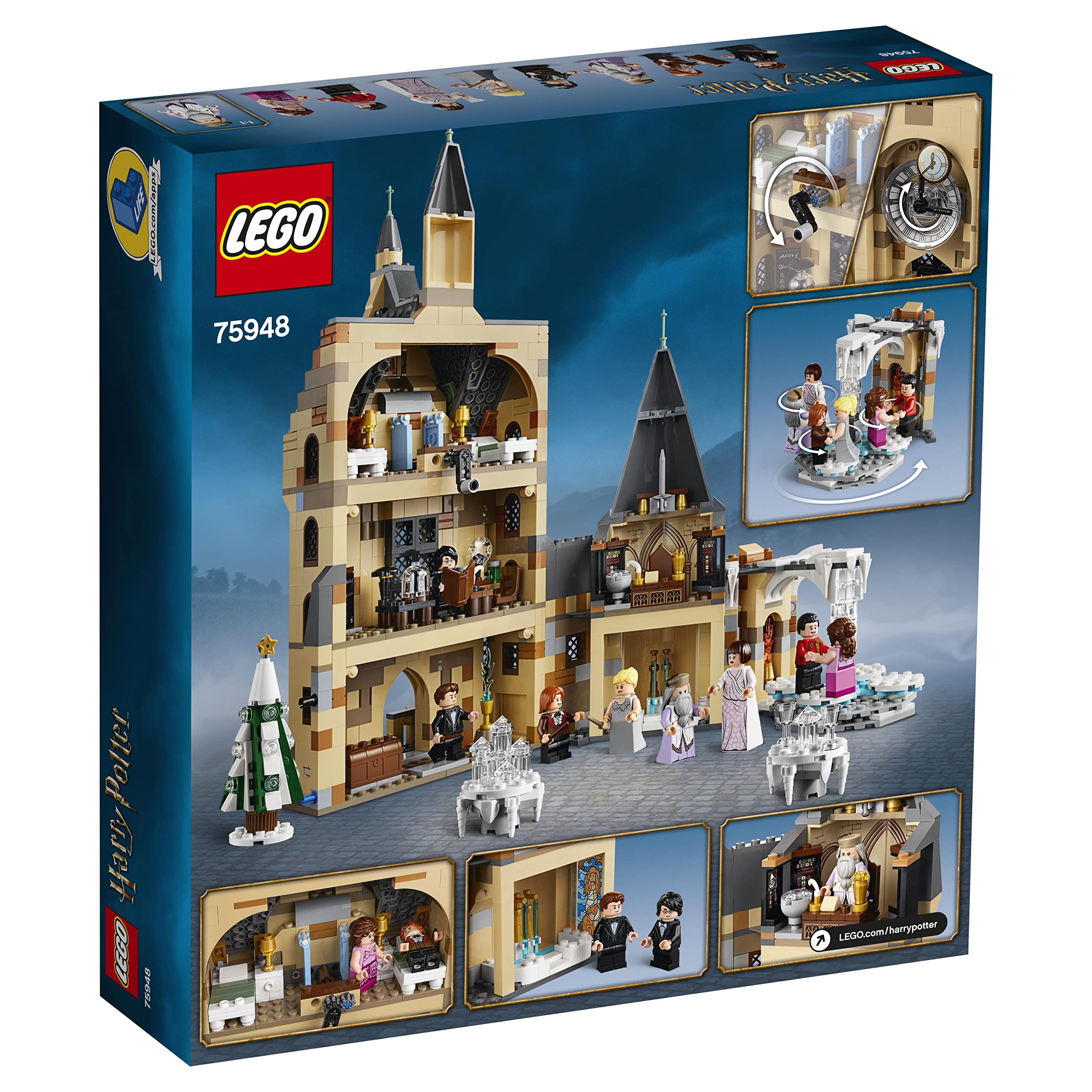 LEGO 75948 Harry Potter Hogwarts Uhrenturm Spielzeug kompatibel mit der Großen Halle und der Peitschenden Weide Sets
