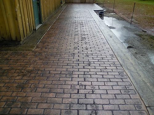 Miniatura 4 de Juego de sellos de hormigón con diseño de ladrillo desgastado, patrón clásico de pavimentadora de mampostería, tapetes texturizados de poliuretano