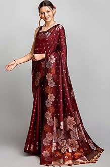 C J Enterprise Women's Pure Kanjivaram Soft Silk Saree Banarasi Style Sarees For Wedding With Blouse Piece (Almari-51)