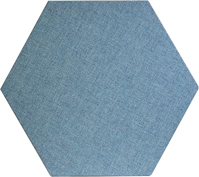 ATS Acoustics Hexagon Acoustic Panel Fire Rated 24" x 2" Sound Absorbing Professional Studio Quality Wall Tile Light Blue