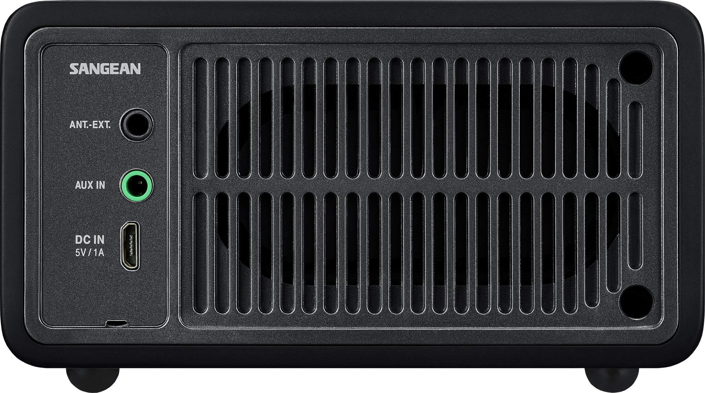 SANGEAN WR-7 – Kompaktes, tragbares Radio mit FM, Bluetooth, integriertem Akku, edlem Echtholz-Gehäuse, Matt-Schwarz