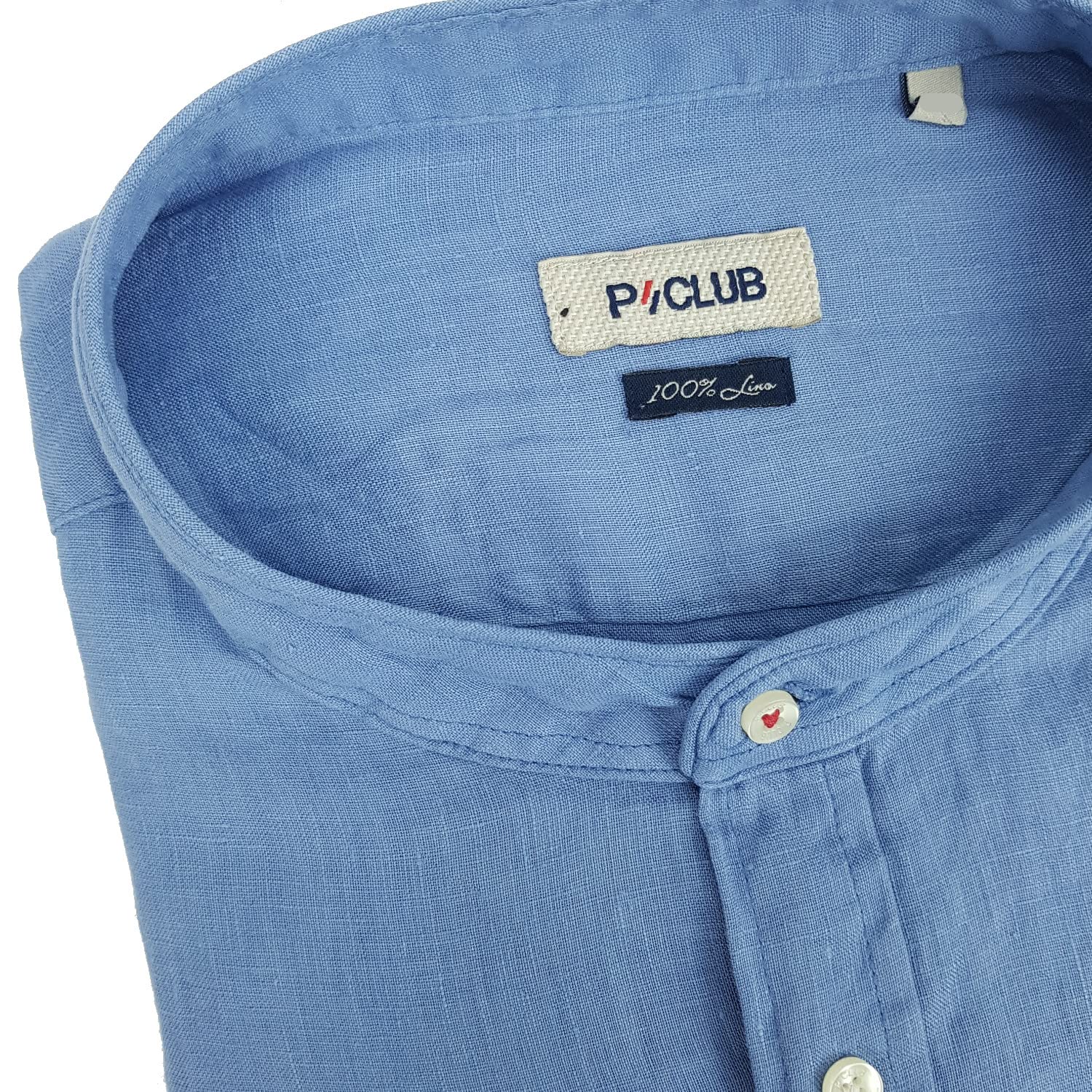 Camisa de hombre de manga larga, 100% puro lino, cuello de coreana, color liso, M, L, XL, XXL, 3XL