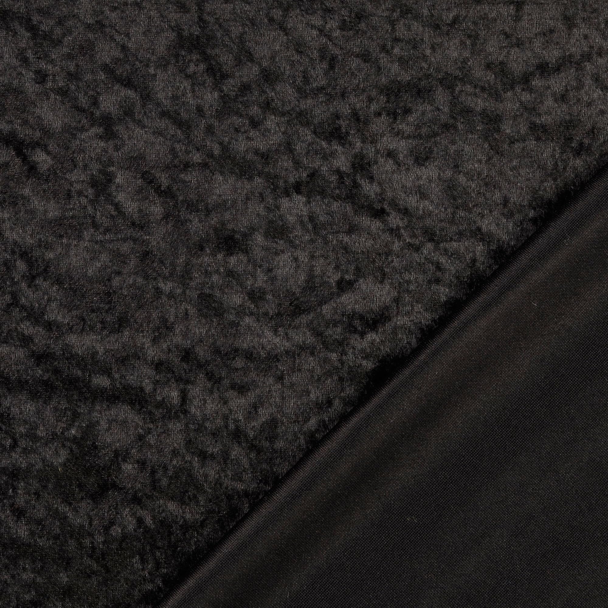 Tela de terciopelo arrugado de Mats, cupón, elegante tejido elástico brillante, 145 cm de ancho, tela decorativa, disfraces, escenarios, cortinas, ropa, muebles (01, negro, 5 m)