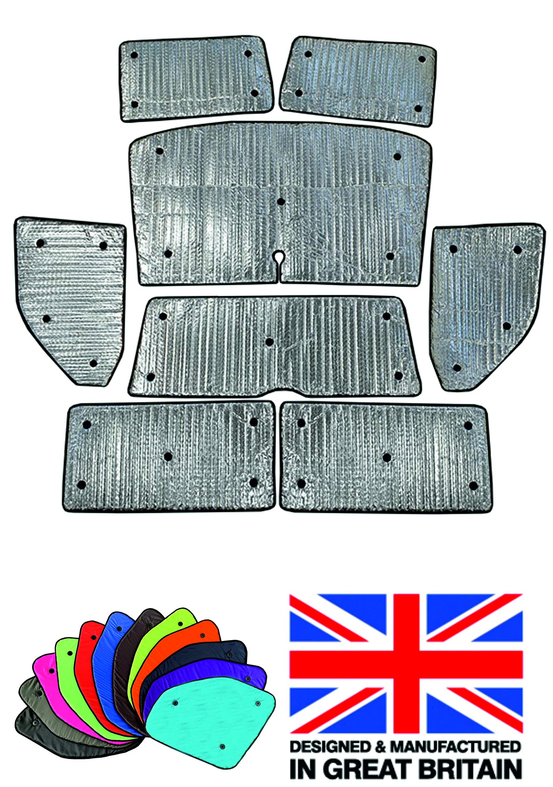 Thermo-Jalousien Kombatibel Mit VW T6 Transporter (2016-2020)(Komplettset SWB + Heckklappe) Rückenfarbe in Anthrazit, Reversibel und Thermisch