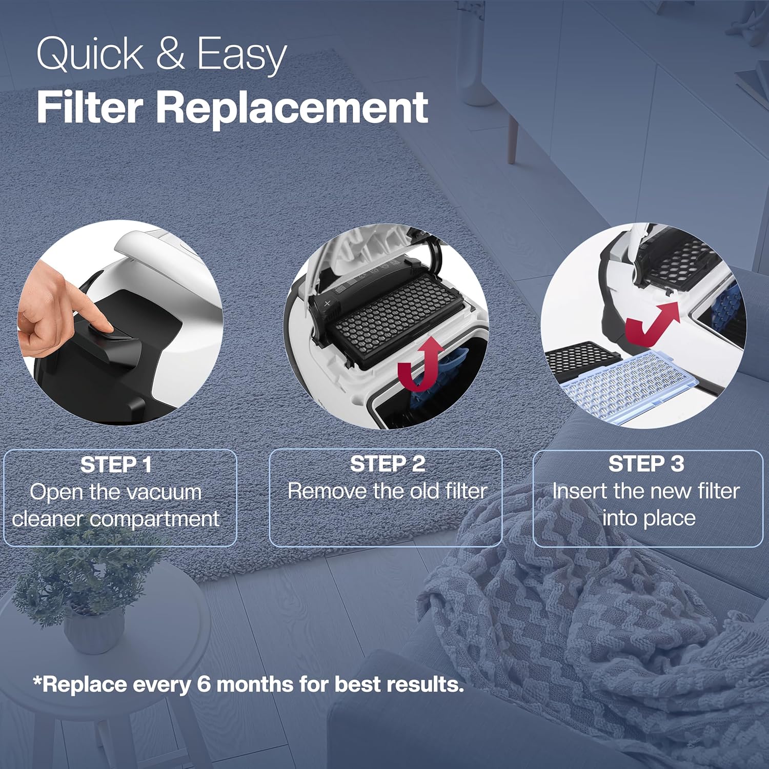 3 Filter für Miele Staubsauger [Compact C1 & C2, Complete C2 & C3, S8340]