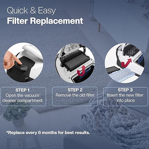 Miniatura 6 de 3 filtros para aspiradora Miele compacto C1 y C2, C2 completo y C3, S8340, S4000S8999 Sustituye a SF-HA 50  3 filtros HEPA y 3 filtros de motor  no