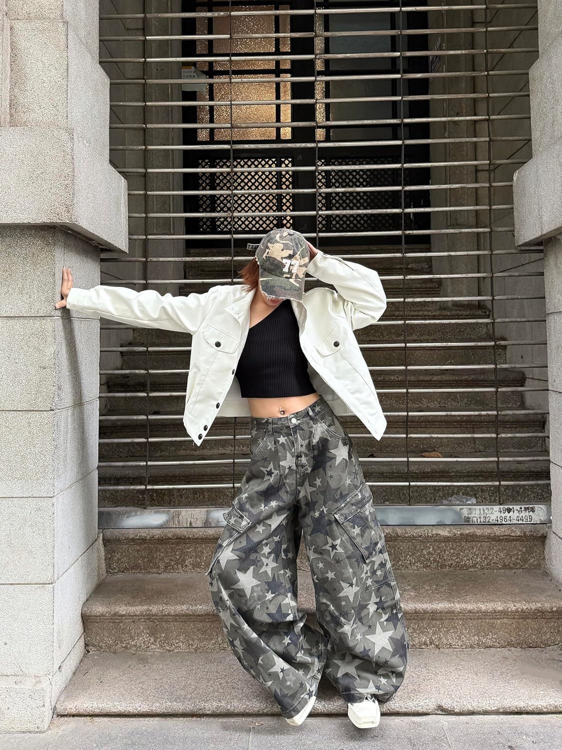 Barrel Baggy Jeans for Women Gothic Boyfriend Style Straight Wide Leg Low Rise Denim Pants Streetwear Aesthetic Clothes