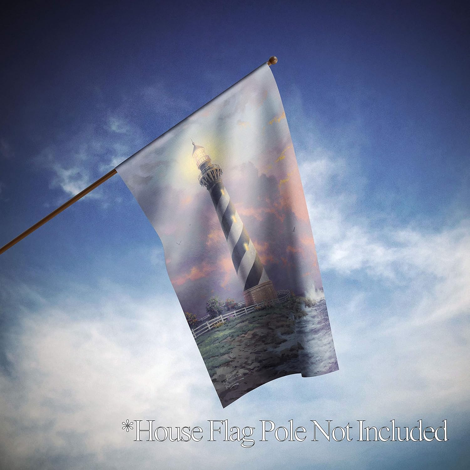 Flagology.com,Thomas Kinkade, Cape Hatteras Light – House Flag – 28″ x 40″, Outdoor, Exclusive Premium Fabric, Licensed Thomas Kinkade
