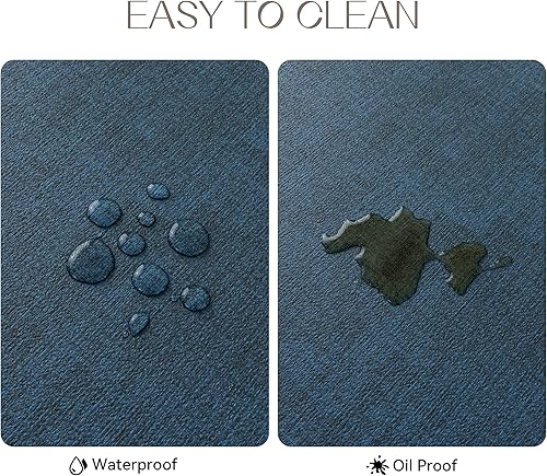 Miniatura 4 de Romanstile Juego de manteles individuales de vinilo de 6 a 12 x 17 pulgadas, resistentes al calor, 100% impermeables, a prueba de aceite, lavables,