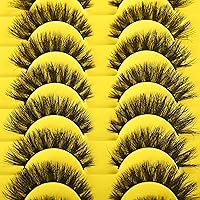 Vista 6 de Pestañas Postizas Cortas Tiras de Pestañas Completas de Visón 10 Pares Pestañas Esponjosas de Ojo de Gato Tiras de Pestañas Pestañas de Volumen