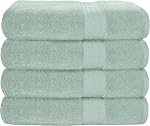 GLAMBURG Premium Cotton 4 Pack Bath Towel Set - 100% Pure Cotton - 4 Bath Towels 27x54 - Ideal for Everyday use - Ultra Soft & Highly Absorbent - Orange