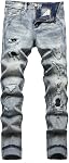 ABSECAI Ripped Jeans Slim Fit Skinny Stretch Jeans Pant pour homme